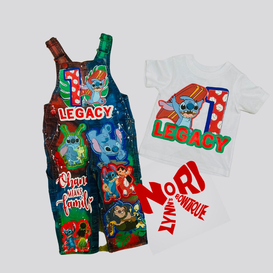 Kids Custom Personalized Character Overalls Lilo and Stitch Boy Theme ...