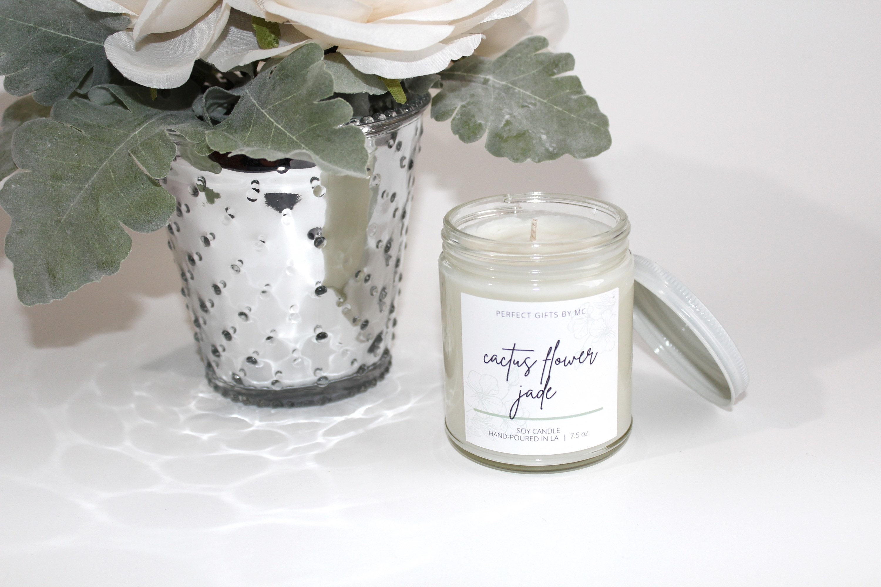 Cactus Flower& Jade Candle 7.5 Oz Cactus Candle Latina Gifts Vegan Floral Scent Candle Gift FREE