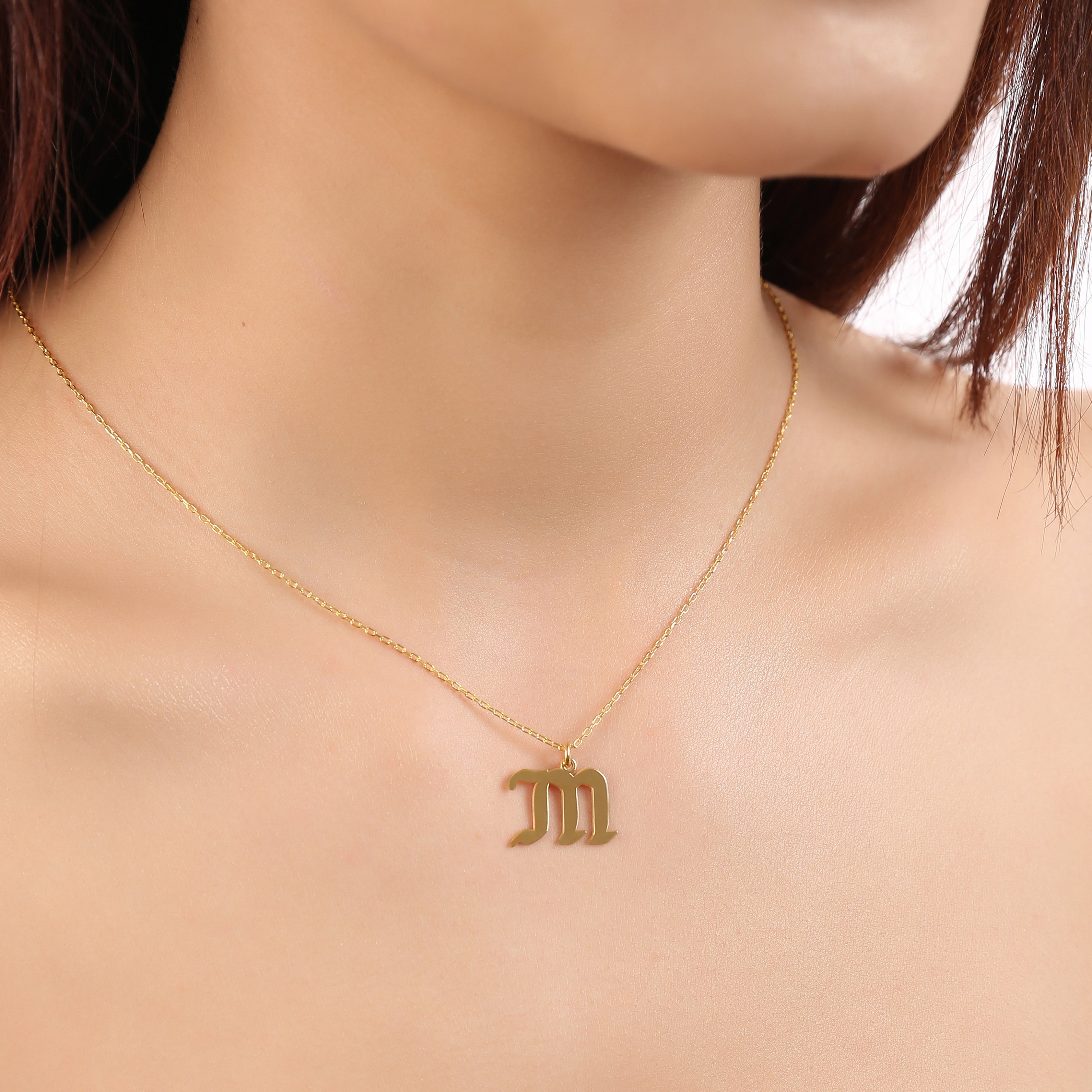 Old English Name NecklaceGothic Style Old English JewelryOld Etsy