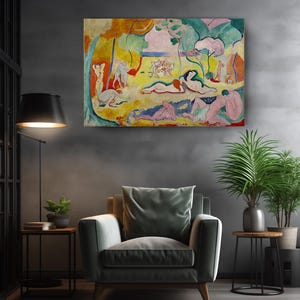 Fauvist Art Colorful Garden Scene, Abstract Canvas Print, Modern Wall Art bild 3