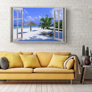 Beach Scene Handcrafted, Ocean Inspired Art, Protective, Landscape Canvas Print image 5