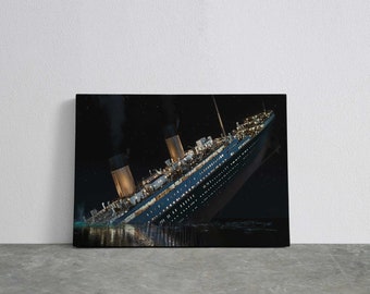Titanic Ship Picture Canvas Set Of 2 at sea Large in Black & Whites Nautical 