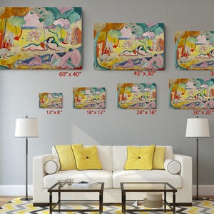 Fauvist Art Colorful Garden Scene, Abstract Canvas Print, Modern Wall Art bild 4