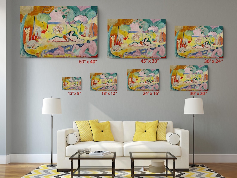 Fauvist Art Colorful Garden Scene, Abstract Canvas Print, Modern Wall Art bild 4