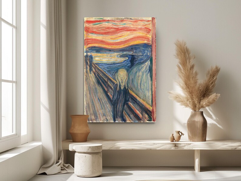 The Scream Canvas Print by Edvard Munch, Expressionist Wall Art image 6
