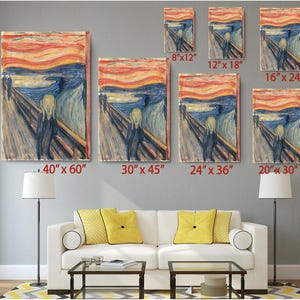 The Scream Canvas Print by Edvard Munch, Expressionist Wall Art image 3