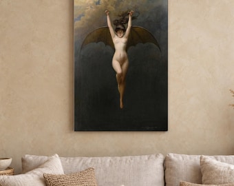 The Bat Woman Canvas Print by Albert Joseph Penot, Gothic Wall Art