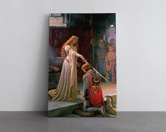 The Accolade Canvas Print: Edmund Blair Leighton Medieval Artwork