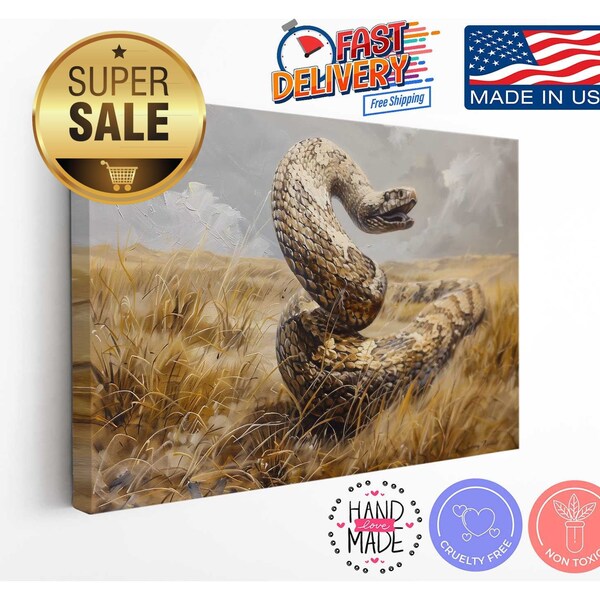 Oil Painting Reproduction Scary Snake Anaconda Light Brown Paintings on Canvas Prints Wall Art, Wall Hangings, Prints Wall Art  Handcrafted