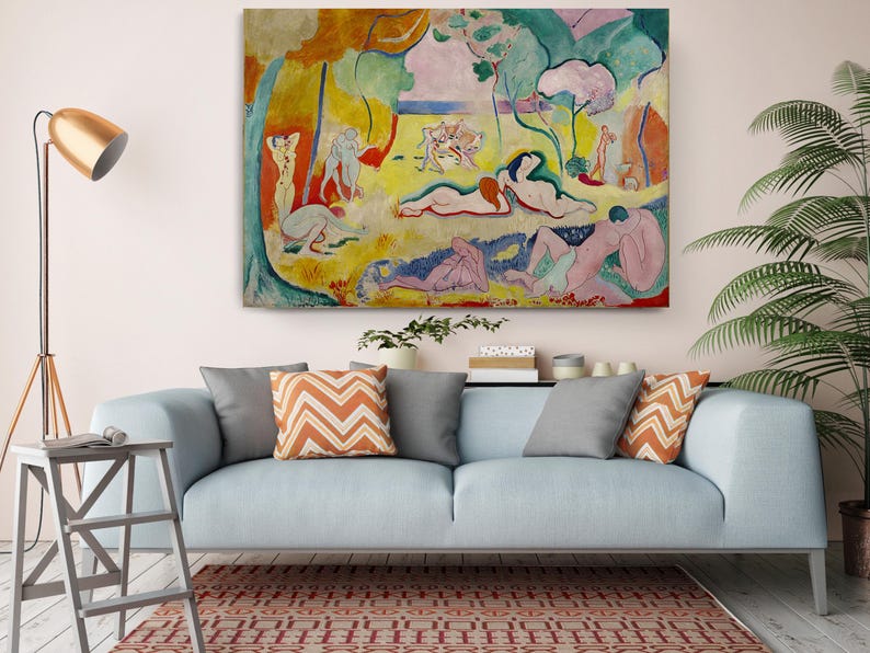 Fauvist Art Colorful Garden Scene, Abstract Canvas Print, Modern Wall Art bild 2