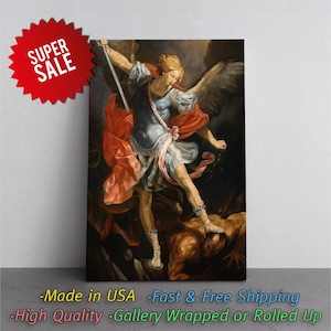 a painting of a man on a horse with a sword