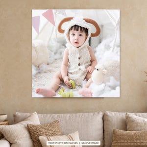 Custom Square Photo Canvas Print, Personalized Picture Wall Art image 3
