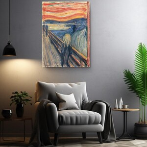 The Scream Canvas Print by Edvard Munch, Expressionist Wall Art image 8