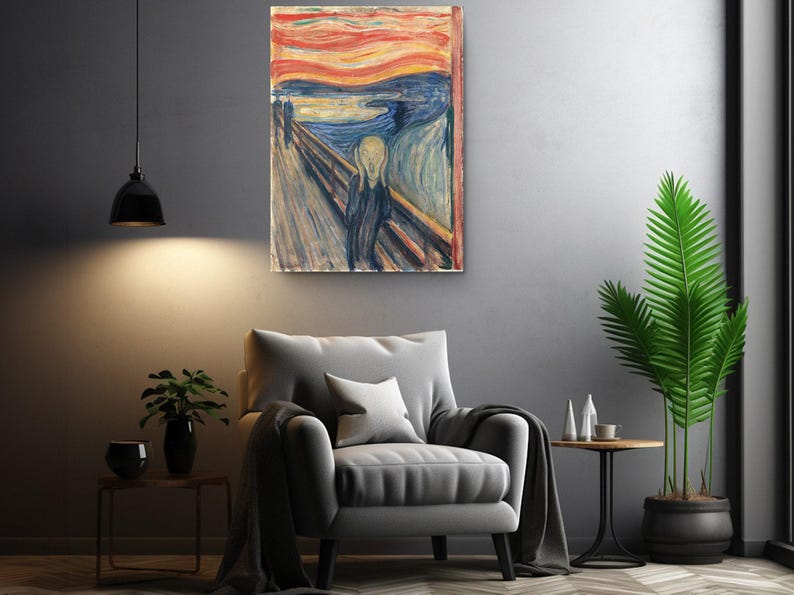 The Scream Canvas Print by Edvard Munch, Expressionist Wall Art image 8