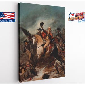 George Washington at Princeton Canvas Print – American Revolution Wall Art, Patriotic Historical Decor
