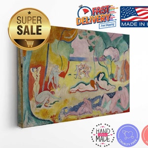 Le bonheur de vivre-Henri Matisse Reproduction Canvas Print Fine Art Photography,Art Canvas Poster Wall Decor, Canvas Wall Art Home Decor