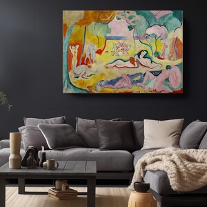 Fauvist Art Colorful Garden Scene, Abstract Canvas Print, Modern Wall Art bild 5