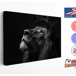Lion of Judah Canvas Art Painting Reproduction Canvas Print for Wall Decor, Faith Artwork, Christian Gift, Religious Art--PLS READ POLICIES