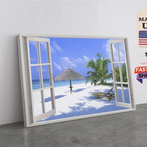 Beach Scene Handcrafted, Ocean Inspired Art, Protective, Landscape Canvas Print image 4
