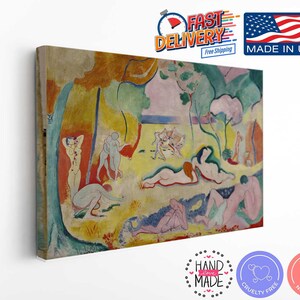 Fauvist Art Colorful Garden Scene, Abstract Canvas Print, Modern Wall Art bild 1