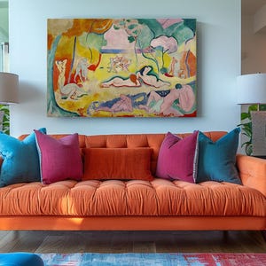 Fauvist Art Colorful Garden Scene, Abstract Canvas Print, Modern Wall Art bild 6