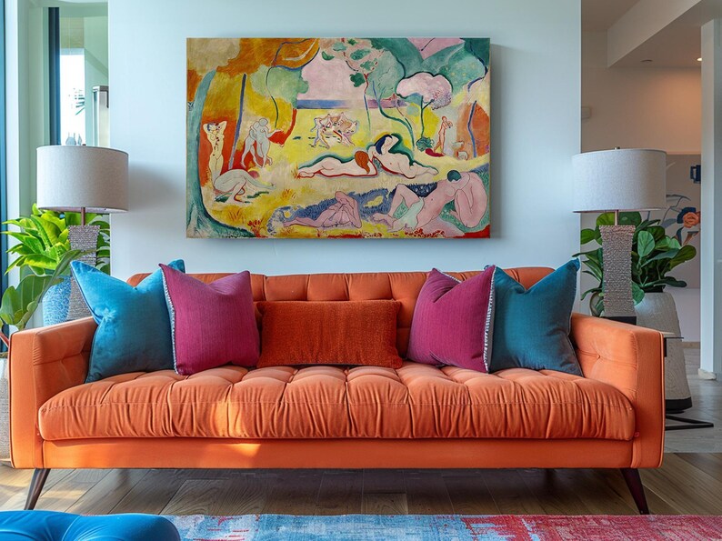 Fauvist Art Colorful Garden Scene, Abstract Canvas Print, Modern Wall Art bild 6