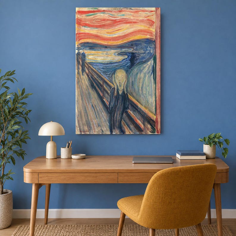 The Scream Canvas Print by Edvard Munch, Expressionist Wall Art image 4