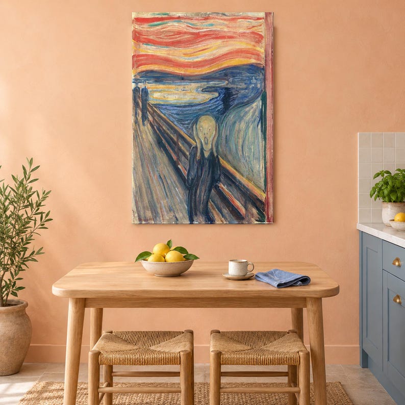 The Scream Canvas Print by Edvard Munch, Expressionist Wall Art image 2
