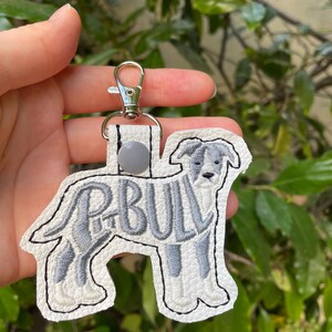 Pitbull Keychain (Custom Colors) / Embroidered Dog Breed Keychain