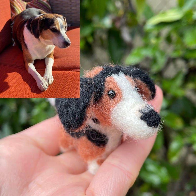 Custom Mini Needle Felted Dog / Made To Order / Handmade / Dog Lover Gifts / Personalized Dog Art / Dog Keychain / Dog Art / Dog / Pet Art image 1