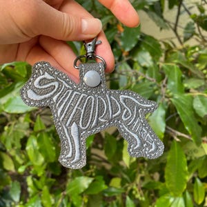 Staffordshire Keychain (Custom Color) / Embroidered Dog Breed Keychain