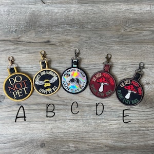 Embroidered Dog Patch Tabs / Working Dog Gear / Dog Gear / SD / Dog / Dog Patches / Dog Vest / Mushroom / Dog Embroidery / Handmade
