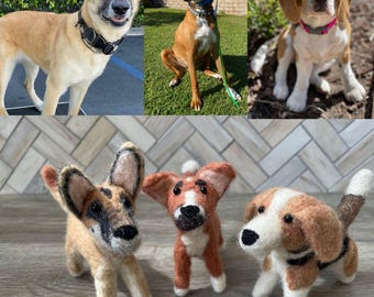 Custom Needle-Felted Dog / Felted Dog / Handmade / Dog Lover Gifts / Dog Lover / Dog Art / Personalized Dog Art