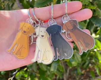 Llavero acrílico con dije de Labrador / Negro / Amarillo / Chocolate / Rojo / Perro / Perro / Llavero / Kawaii / Regalos para perros / Regalos de Navidad / Retriever