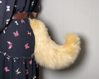 Niestandardowy mały/średni ogon Kawaii kostium Cosplay dla zwierząt domowych futrzany pies szczeniak kot kociak szczeniak Husky owczarek niemiecki K9 pies Therian Fursuit