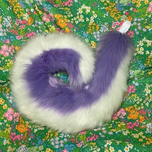 Custom Large Curled Tail Kawaii Costume Cosplay Pet Play Furry Cat Dog Puppy Kitten Pup Husky Therian K9 Canine Fursuit