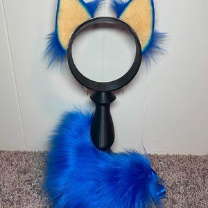 Sonic Ears and Tail Cosplay Costume Sonic The Hedgehog Pet Play Petplay Furry Therian Halloween Headband Blue