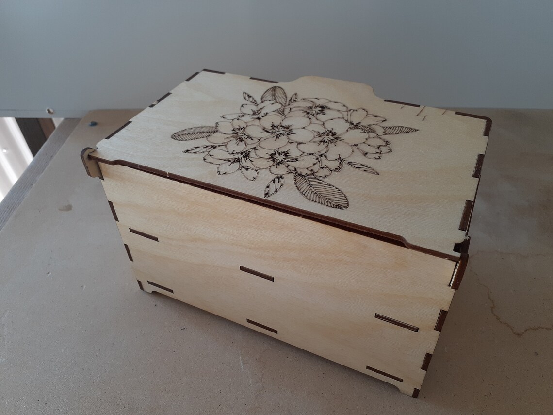 Laser Cut box with drawer Etsy
