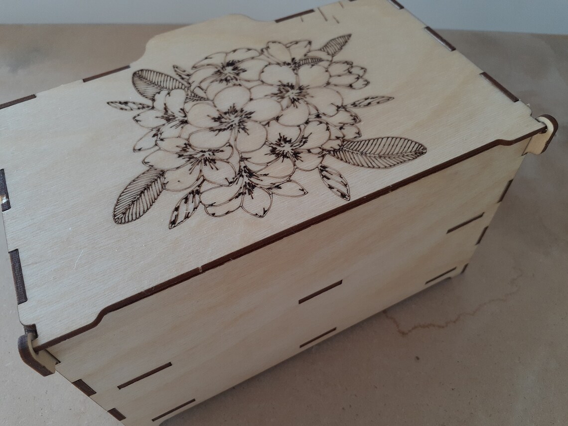 Laser Cut box with drawer Etsy