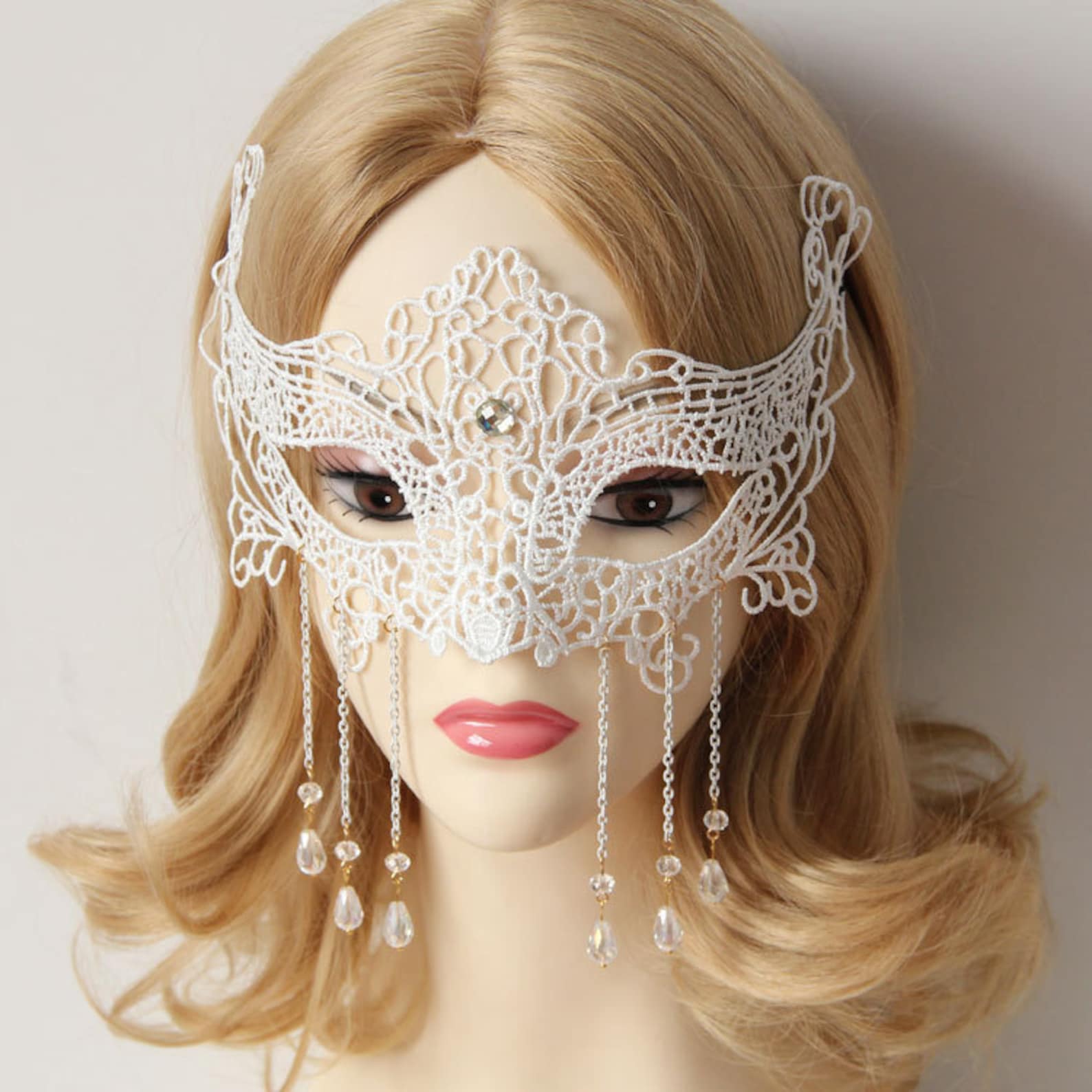 Ladies Masquerade Mask Lace Phantom Half Face Design Etsy