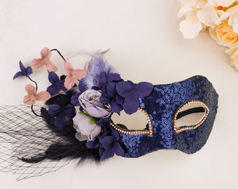 Masquerade Mask, Venetian Mask, Lace Mask, Mask, Branch Mask, Feather Mask