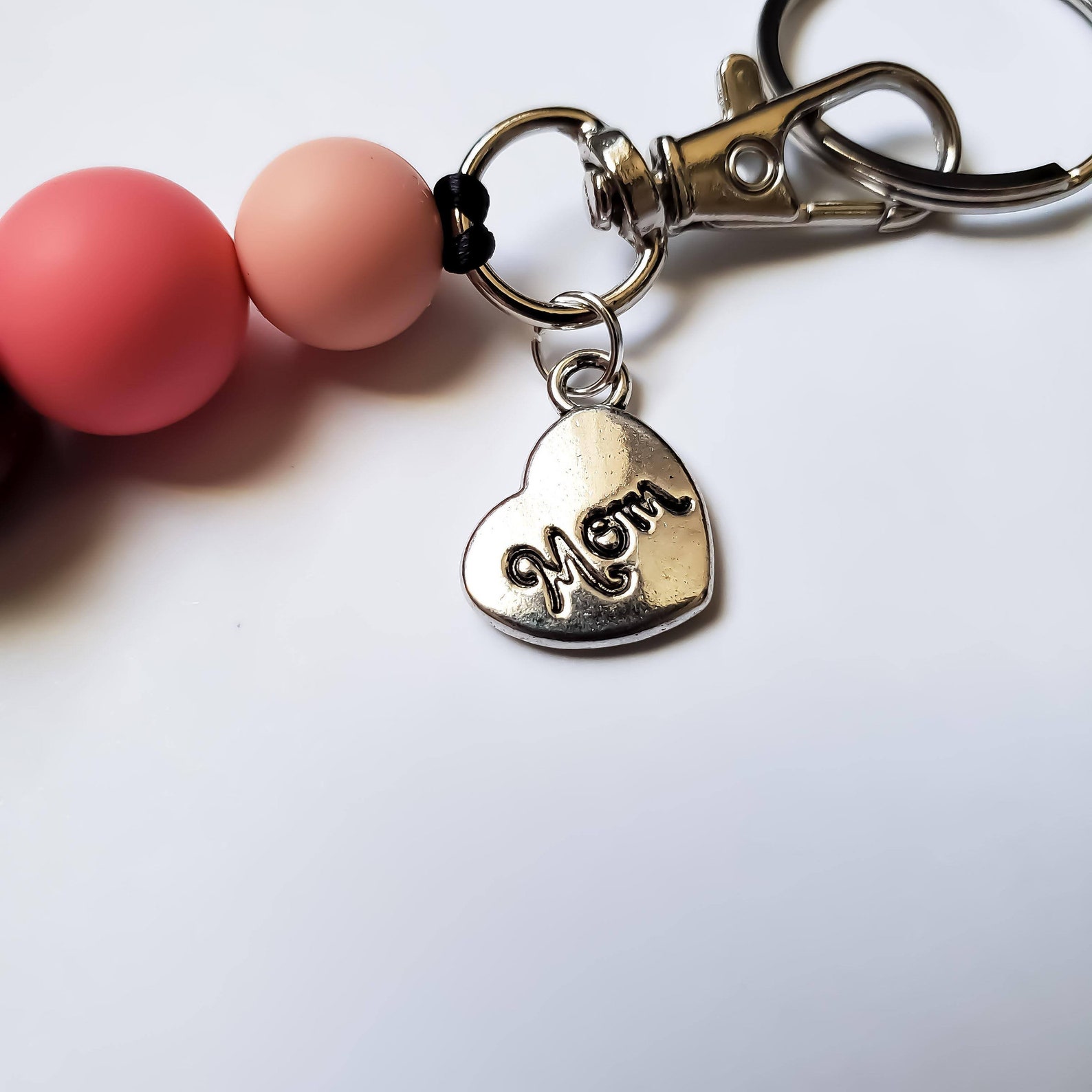 Mother's Day Silicone Bead Keychain Mom Keychain. Etsy