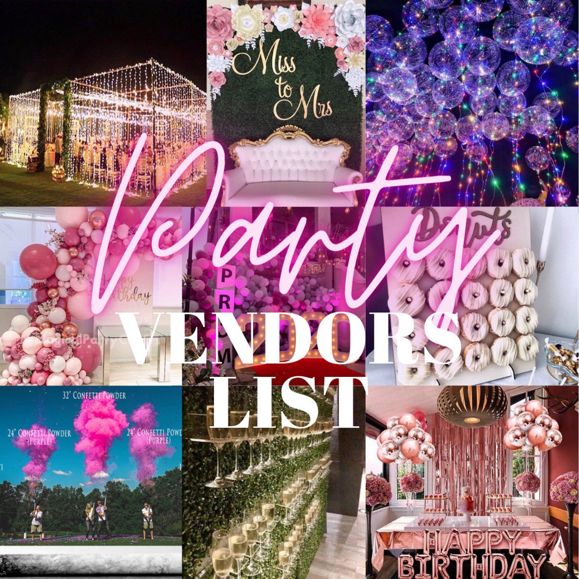 Party Vendor List Wholesale Vendor Wholesale Vendors Wholesale Etsy