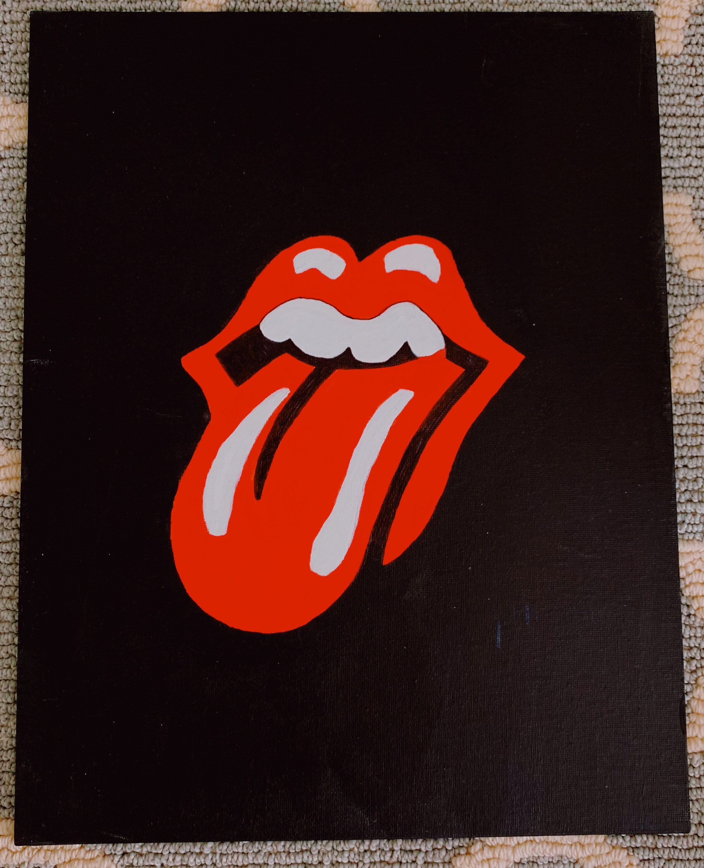 Rolling Stones tongue painting Etsy
