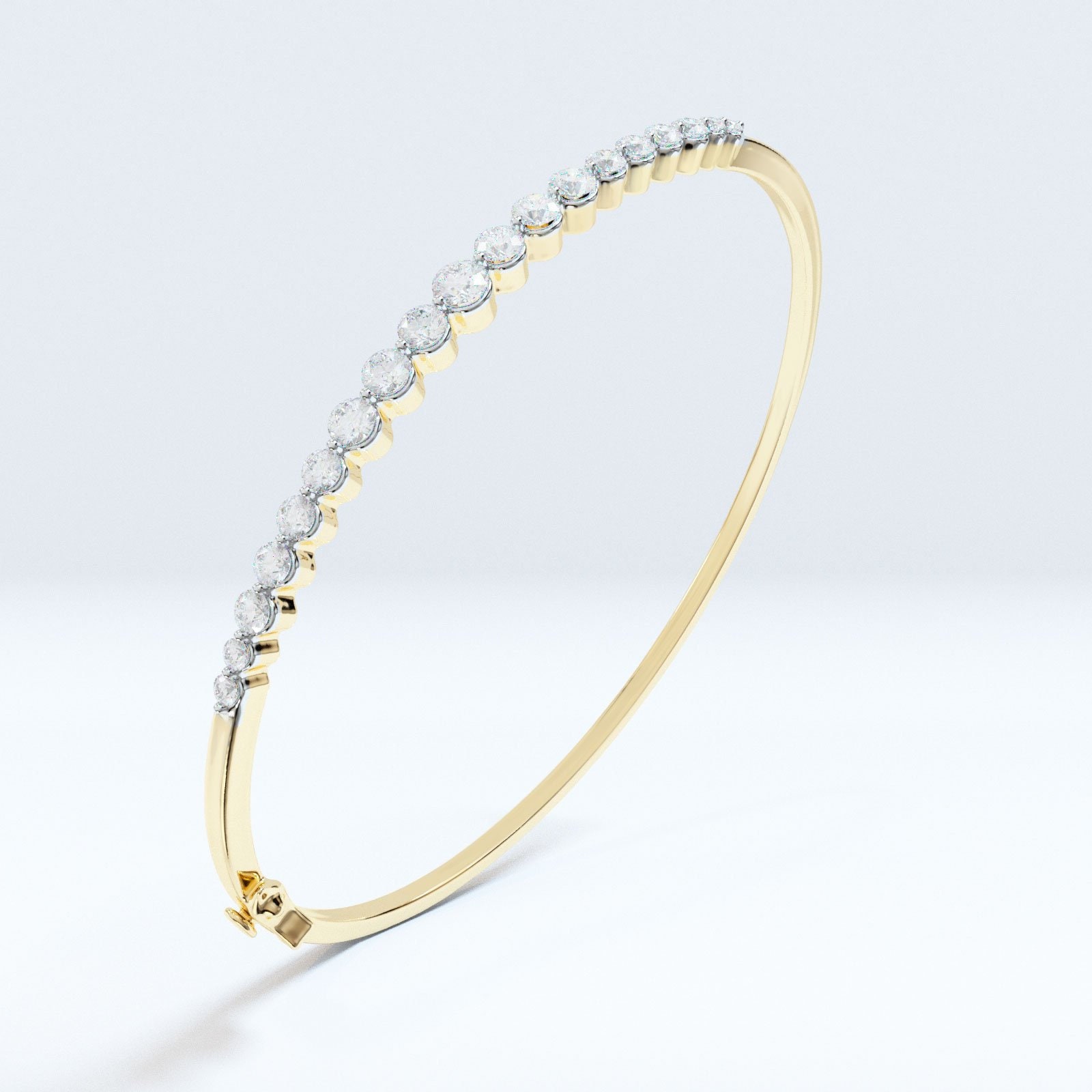 0.95ct Classic Tapering Lab Grown Diamond Bracelet In 14K Gold Etsy