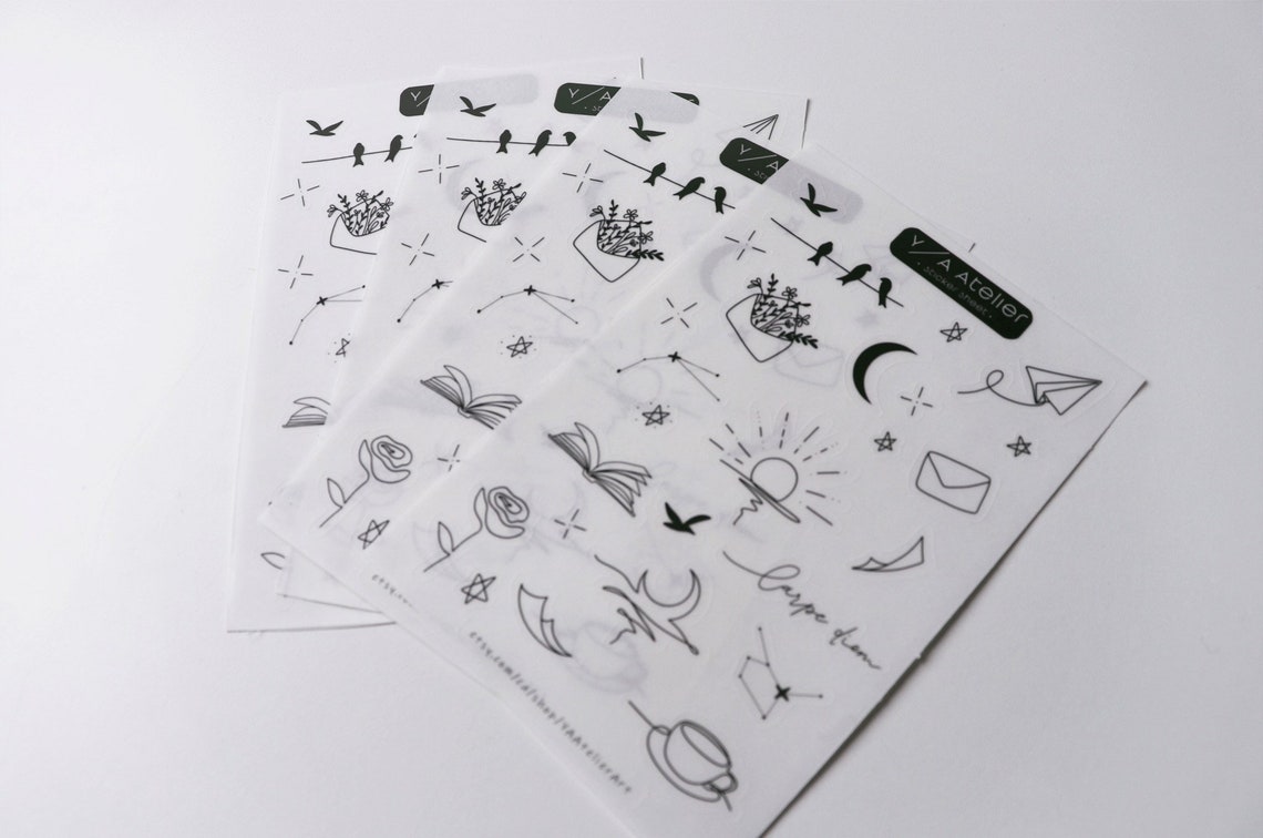 hand drawn aesthetic sticker sheet sticker sheet planner