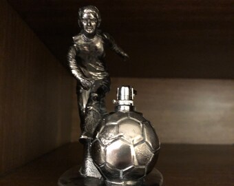 Footballer/ soccer player gas vintage table lighter