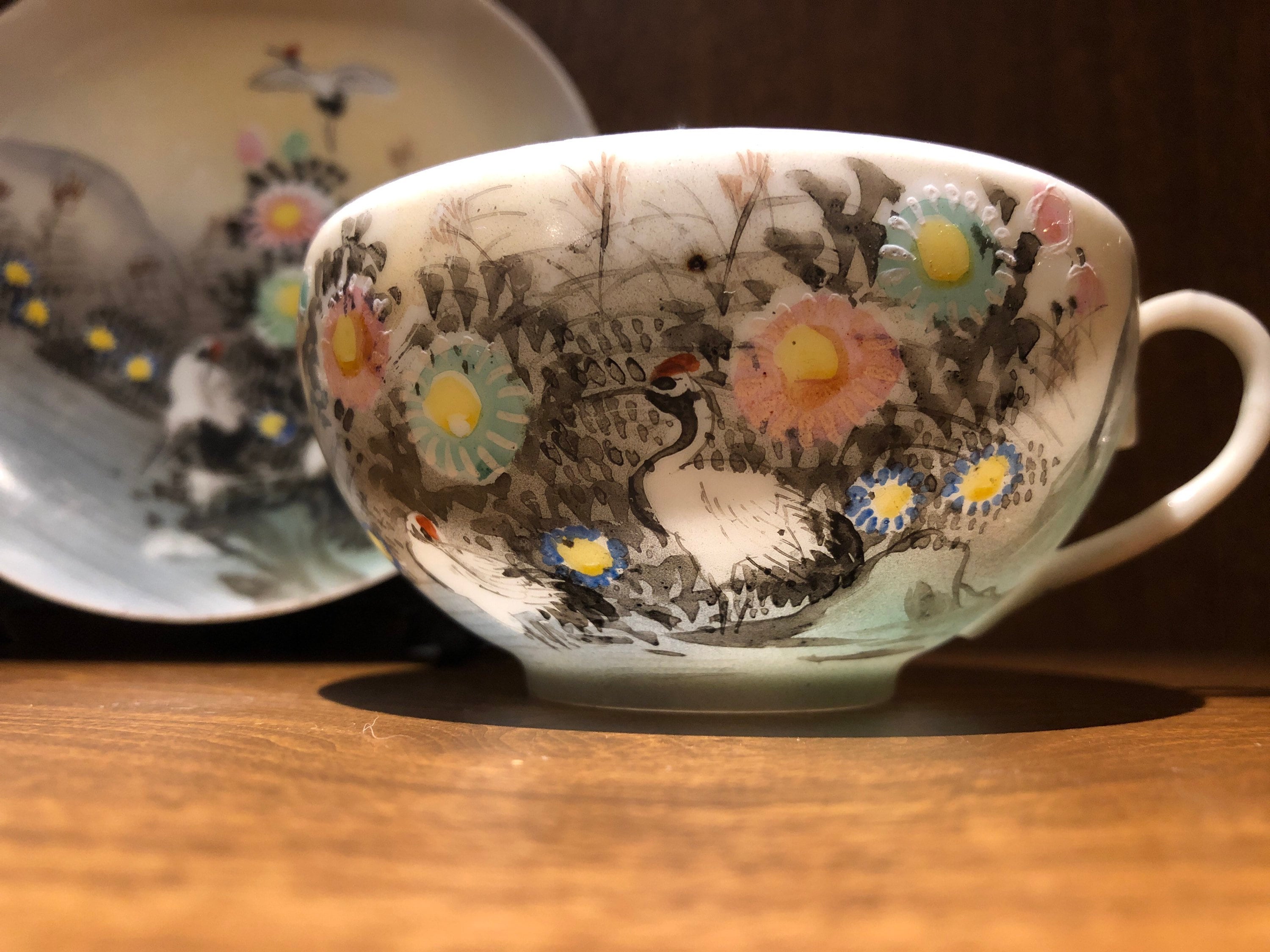 Vintage Japanese Kutani Tea Cup and Saucer. Etsy