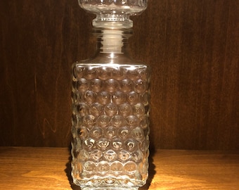 Vintage glass Decanter, Hobnail Decanter, Whisky Decanter