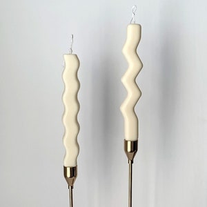 Twisted Tapered Candle| Aesthetic Spiral Candle for Home Decor & Wedding | Soy Swirl Beeswax Candle | Modern Table Candle, Unique Gift Idea